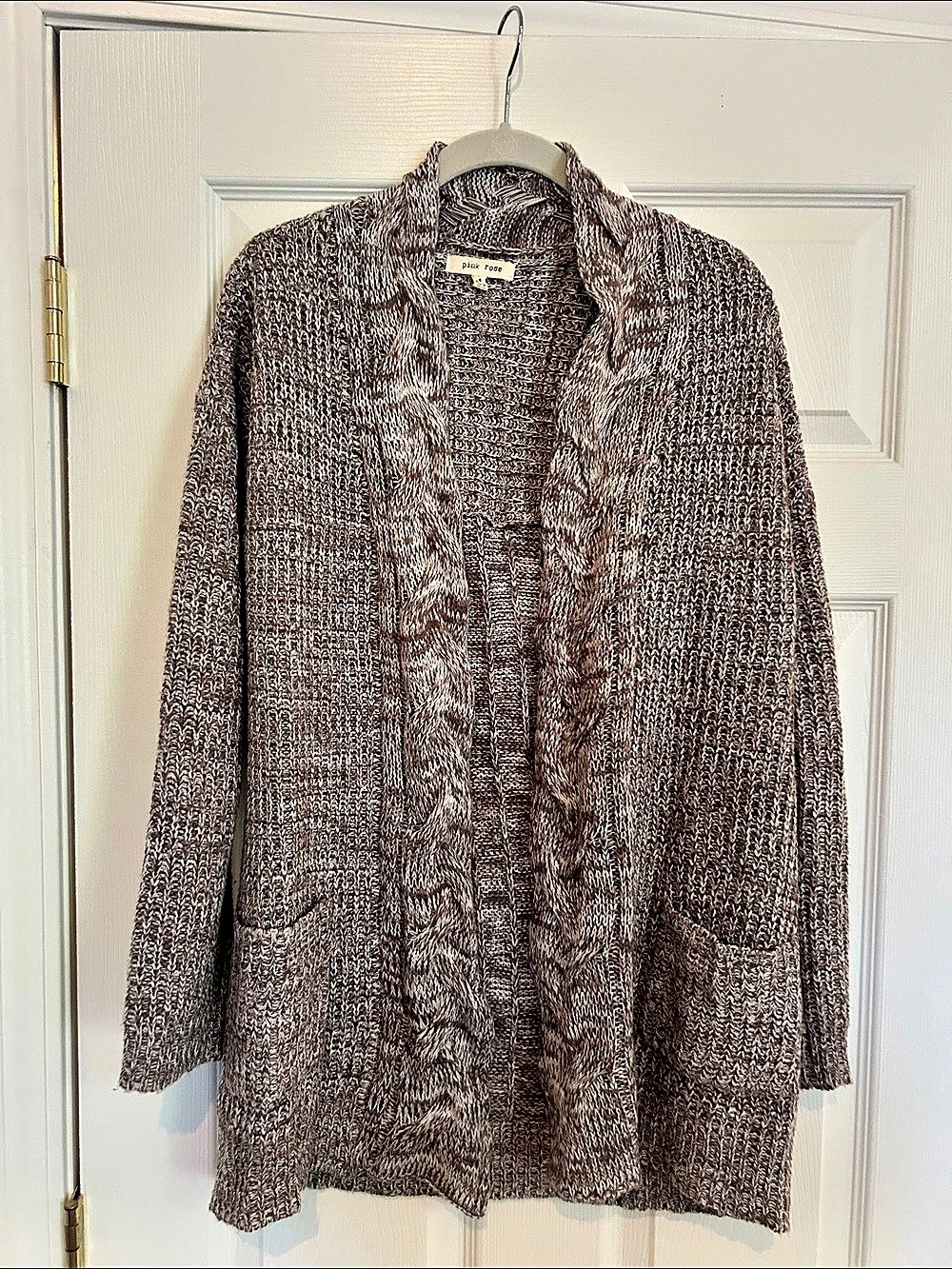 pink rose Brown Knit Cardigan Like New
